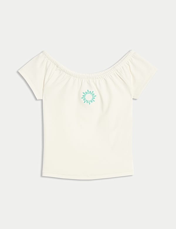 Cotton Rich Embroidered Cropped Top (6-16 Yrs) - CN