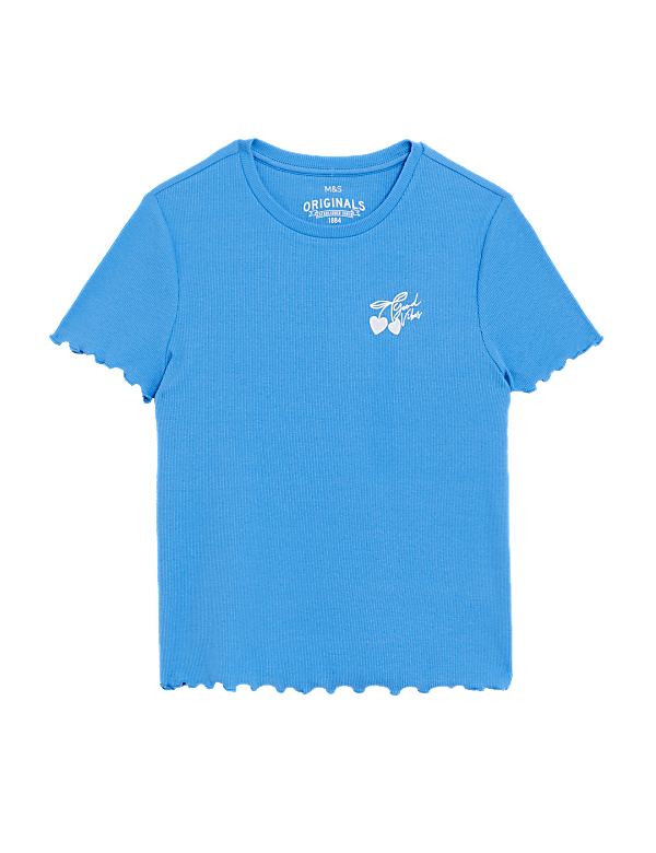 Cotton Rich Embroidered Ribbed T-Shirt