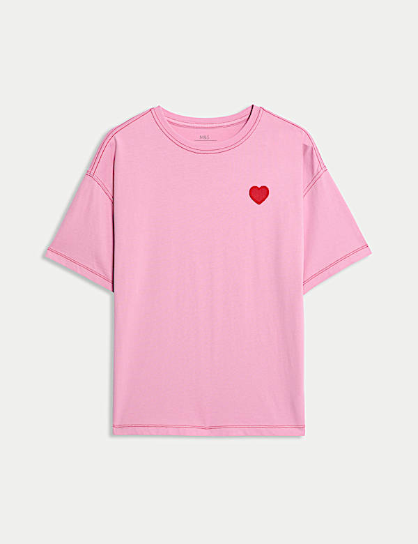 Pure Cotton Cherry Love Embroidered T-Shirt (2-16 Yrs) - CN