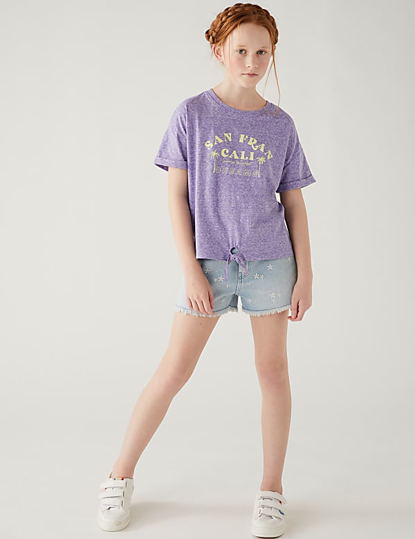 Cotton Blend California Slogan T-Shirt