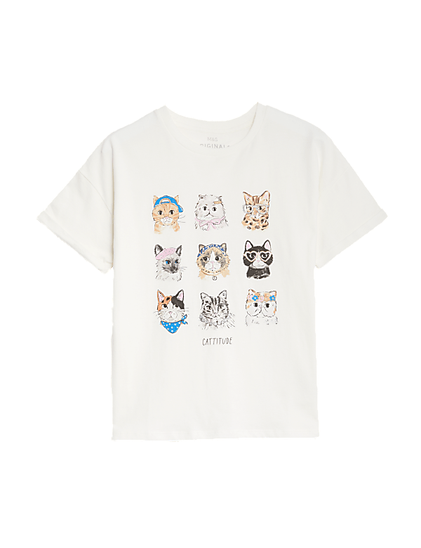 Pure Cotton Cat T-Shirt (6-16 Yrs)
