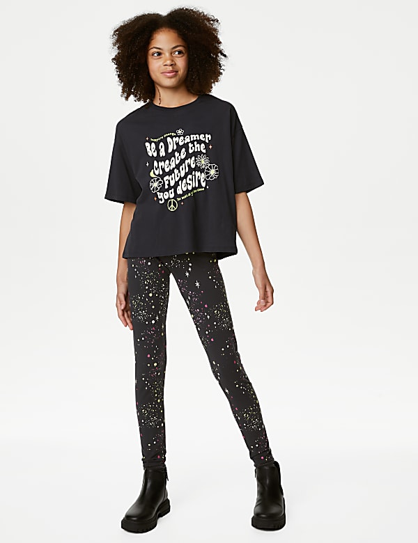 Pure Cotton Slogan T-Shirt (6-16 Yrs)