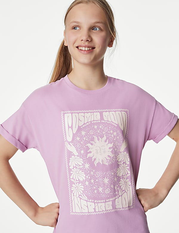 Pure Cotton Cosmic Graphic T-Shirt (6-16 Yrs)