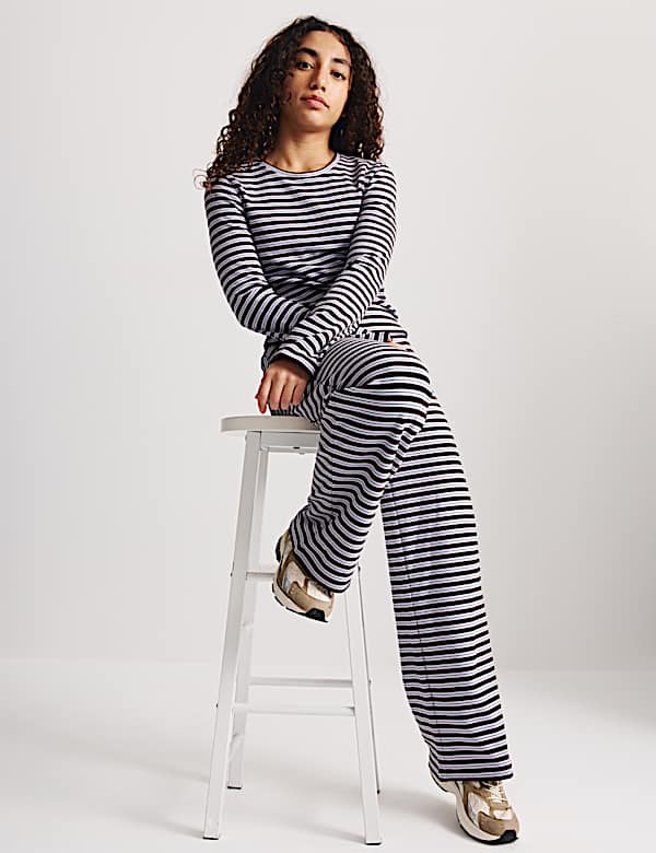 Ensemble 2 pi&egrave;ces &agrave; rayures top et bas (du 6 au 16 ans) - CA