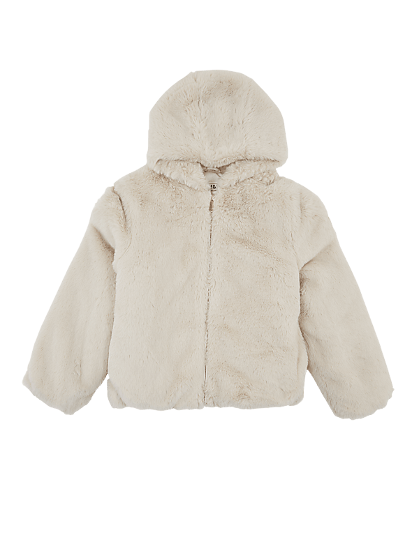 Faux Fur Hooded Coat (6-16 Yrs)