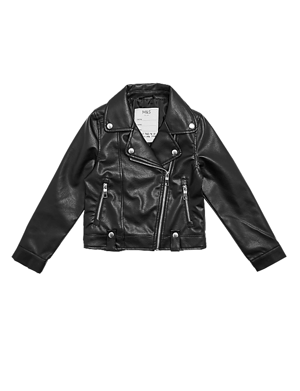 Faux Leather Biker Jacket (6-16 Yrs)