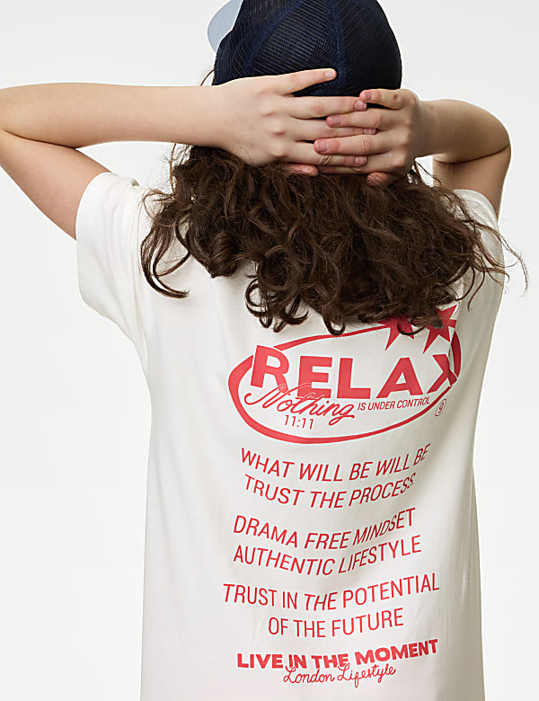 Kaus Oblong Katun Murni Motif Grafis (6-16 Tahun) - ID