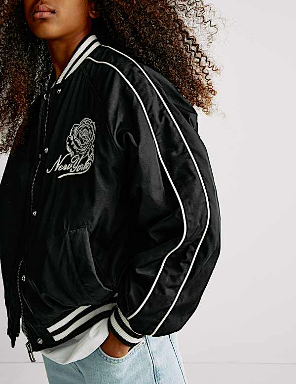 New York Embroidery Bomber Jacket (6-16 Yrs)