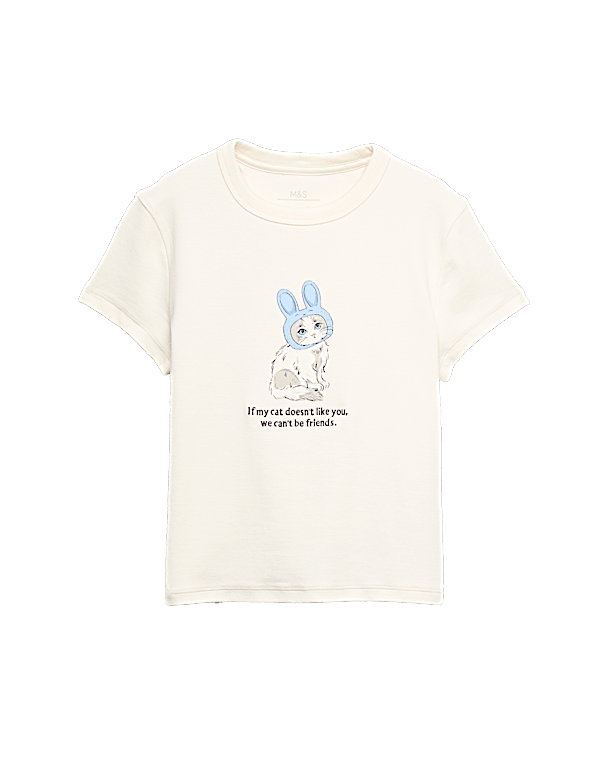 Cotton Rich Cat Graphic Baby T-Shirt (2-16 Yrs)