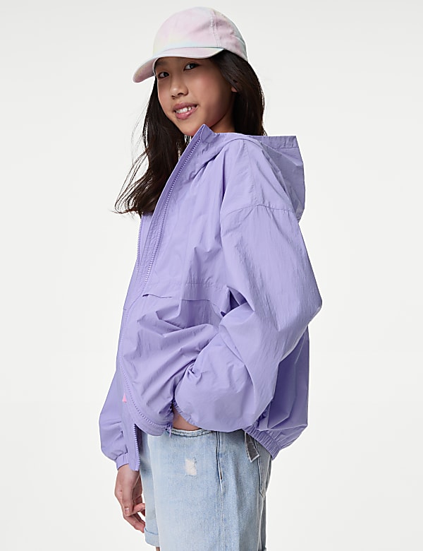 Lightweight Hooded Windbreaker 6 16 Yrs LILAC Jackets M S ID