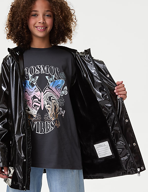 Płaszcz rybacki z kapturem podszyty sztucznym futrem (6&ndash;16 lat) - PL