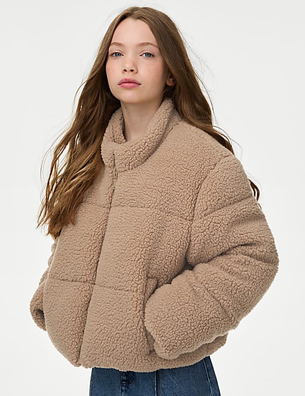 Ocieplana borgiem kurtka z kapturem (6–16 lat) - PL