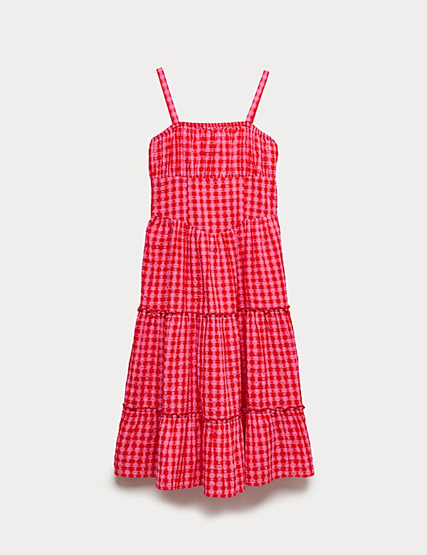 Cotton Rich Checked Maxi Dress (6-16 Yrs)