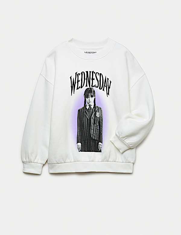 Sweatshirt mit hohem Baumwollanteil und Wednesday™-Grafik (6–16 J.) - AT