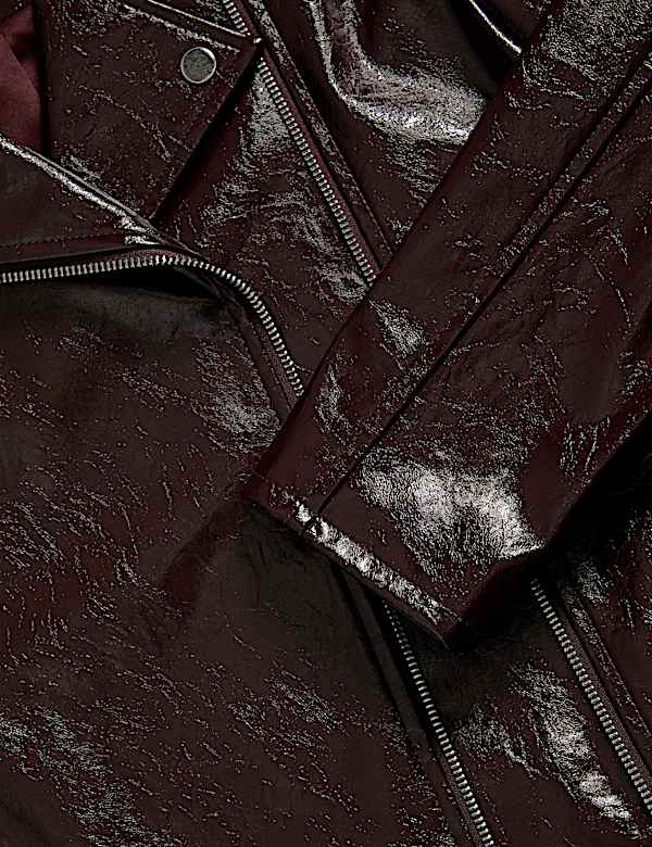 Faux Leather Patent Biker Jacket (6-16 Yrs)