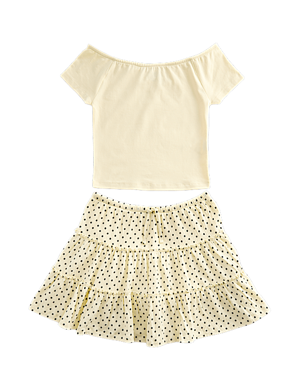 Cotton Rich Bardot Top and Skort Outfit (6-16 Yrs)
