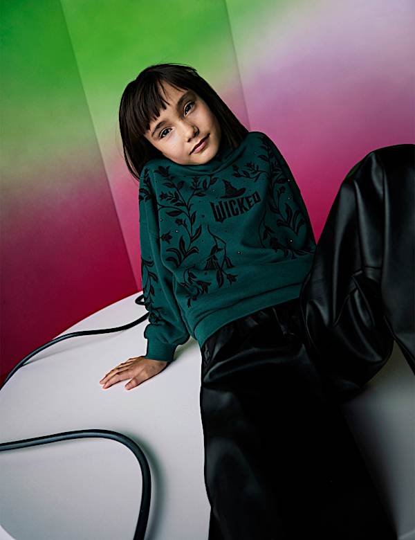 Hoodie mit hohem Baumwollanteil mit Wicked™-Motiv (6–16 Jahre) - AT