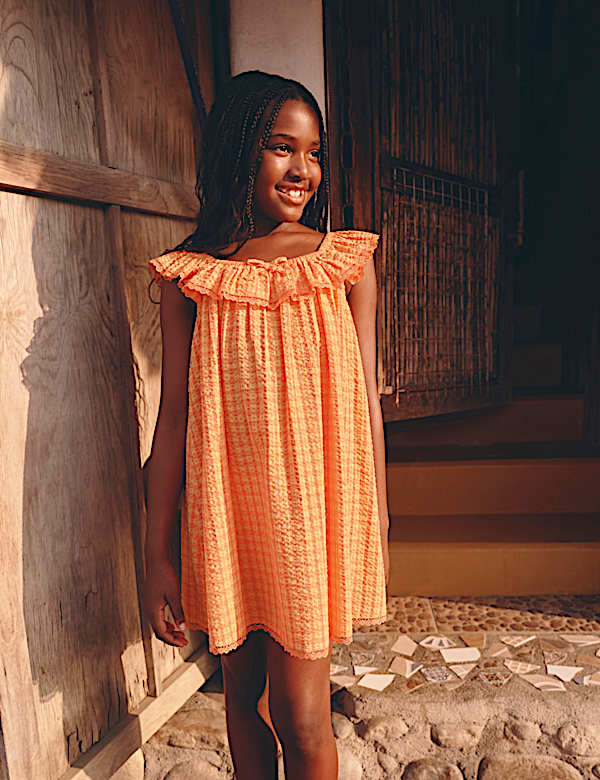 Gingham Check Baby Doll Dress (6-16 Yrs)