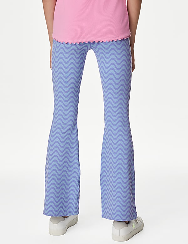Cotton Rich Wave Print Flared Leggings (6-16 Yrs)