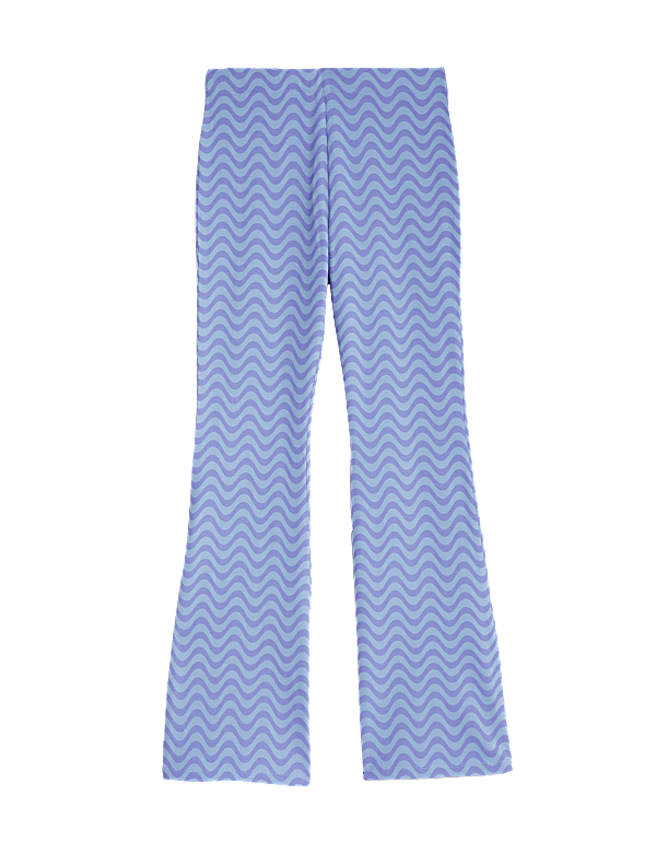 Cotton Rich Wave Print Flared Leggings (6-16 Yrs)