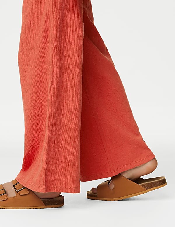 Cotton Blend Wide Leg Trousers (6-16 Yrs)