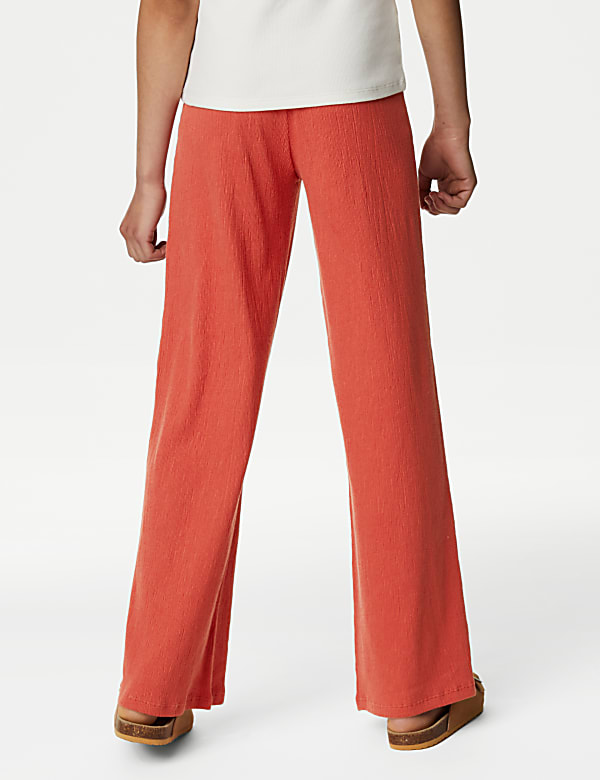 Cotton Blend Wide Leg Trousers (6-16 Yrs)