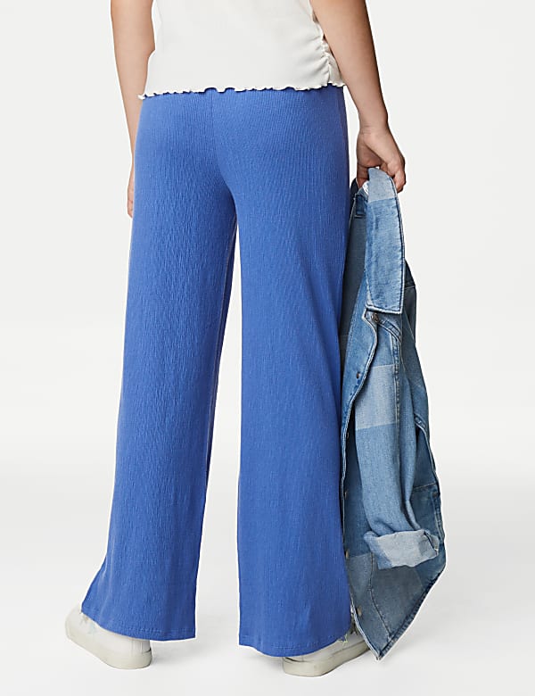Cotton Blend Wide Leg Trousers (6-16 Yrs)