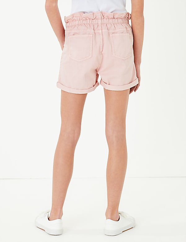 Cotton Paper Bag Waist Shorts (6-16 Yrs)