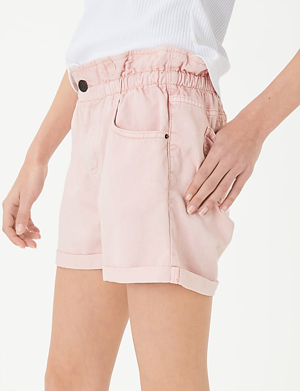 Cotton Paper Bag Waist Shorts (6-16 Yrs)