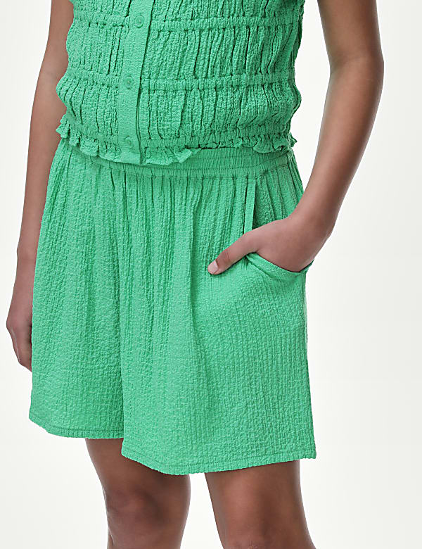 Textured Elasticated Waist Shorts (6-16 Yrs)