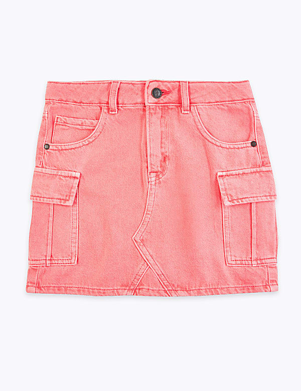 Coloured Denim Cargo Skirt (6-16 Yrs)