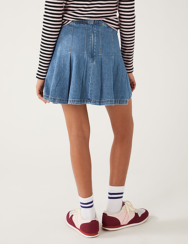 Buy Denim Pleated Skirt 6 16 Yrs at Marks Spencer