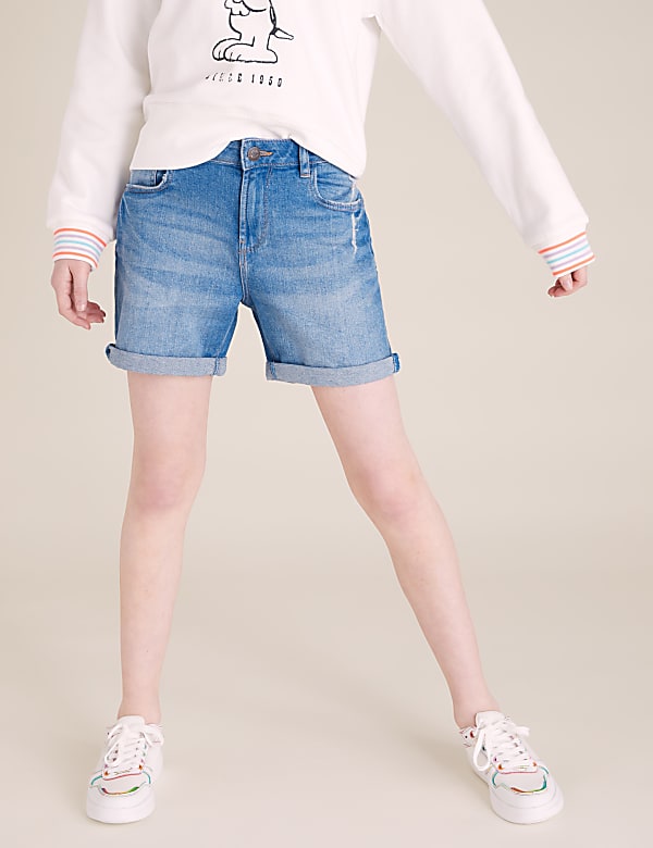 Denim Roll-Up Shorts