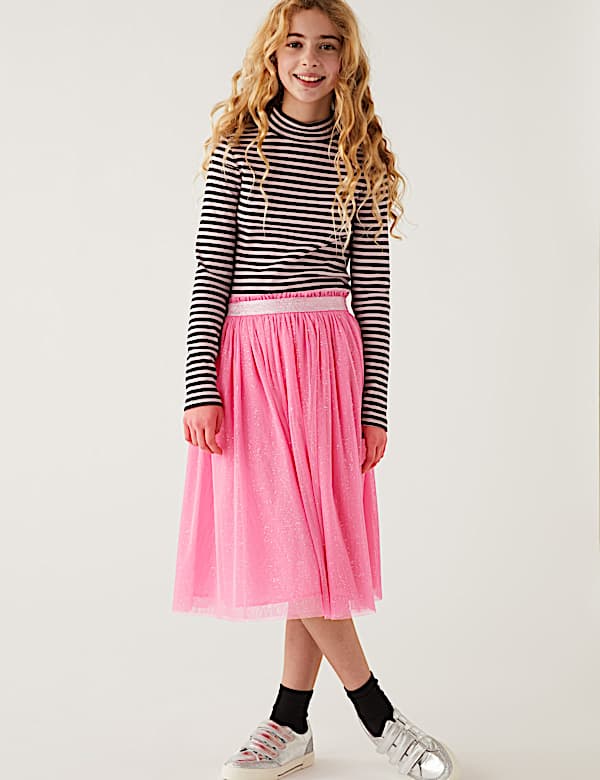 Midi Tulle Glitter Skirt