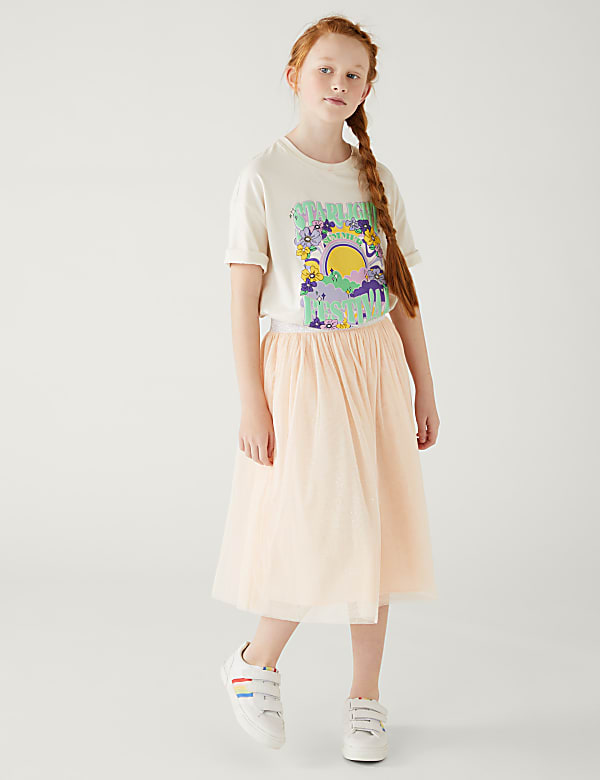 Midi Tulle Glitter Skirt
