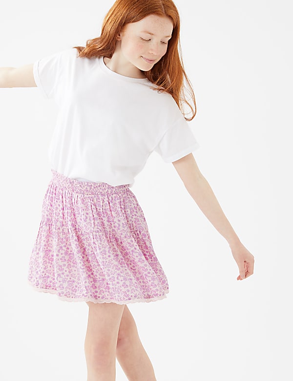 Floral Tiered Skirt (6-16 Yrs)