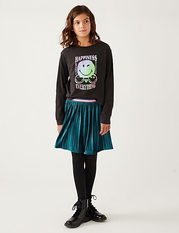 Velvet Pleated Skirt