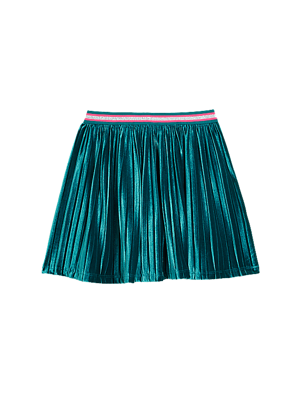 Velvet Pleated Skirt