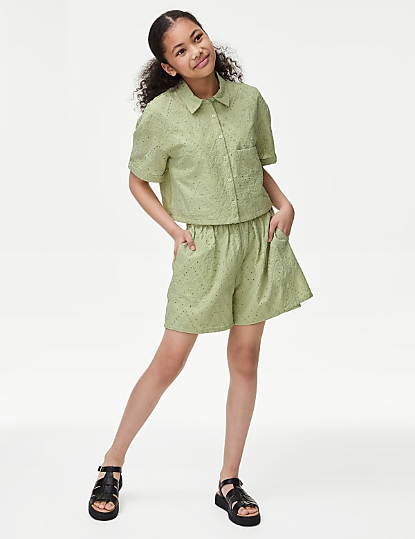 Pure Cotton Broderie Shorts (6-16 Yrs) - MX