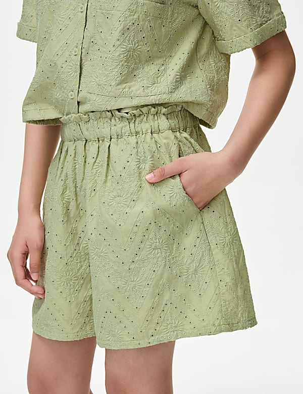 Pure Cotton Broderie Shorts (6-16 Yrs) - MX