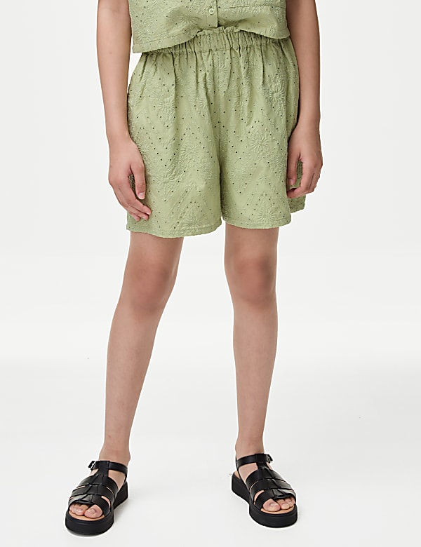 Pure Cotton Broderie Shorts (6-16 Yrs) - MX