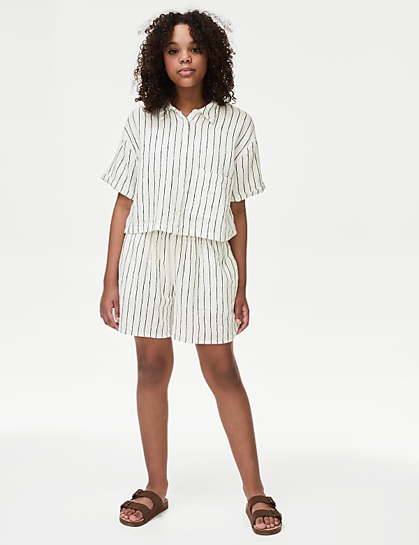Pure Cotton Striped Shorts (6-16 Yrs) - BN