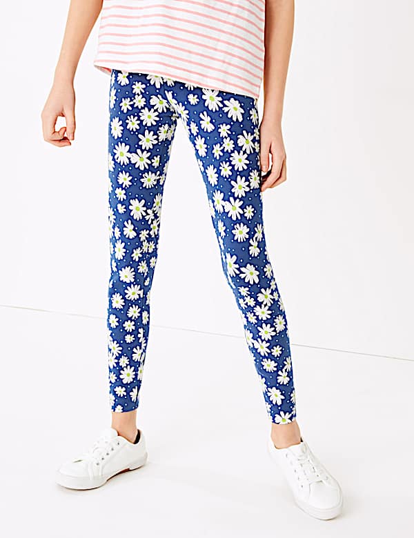 Cotton Rich Daisy Print Leggings (6-16 Yrs) - IT