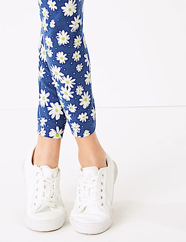 Cotton Rich Daisy Print Leggings (6-16 Yrs) - IT