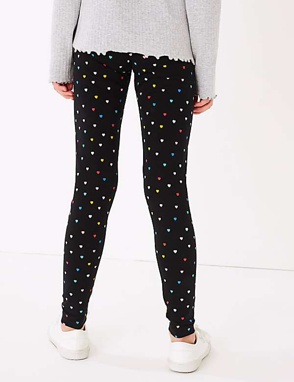 Cotton Rich Heart Print Leggings (6-16 Yrs)