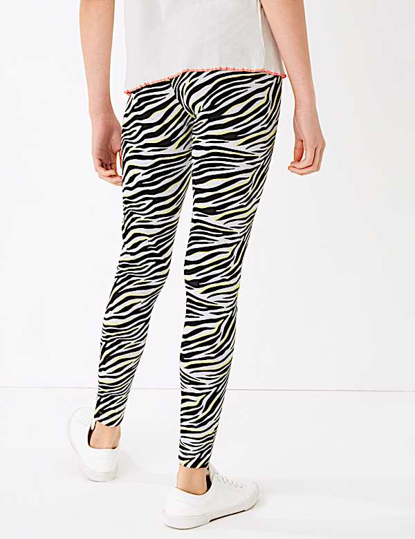 Cotton Rich Zebra Print Leggings (6-16 Yrs)