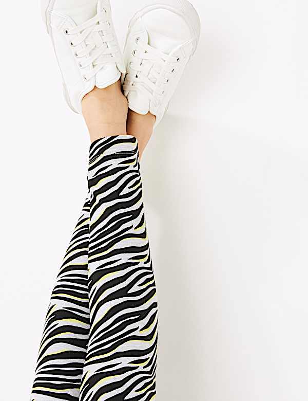 Cotton Rich Zebra Print Leggings (6-16 Yrs)