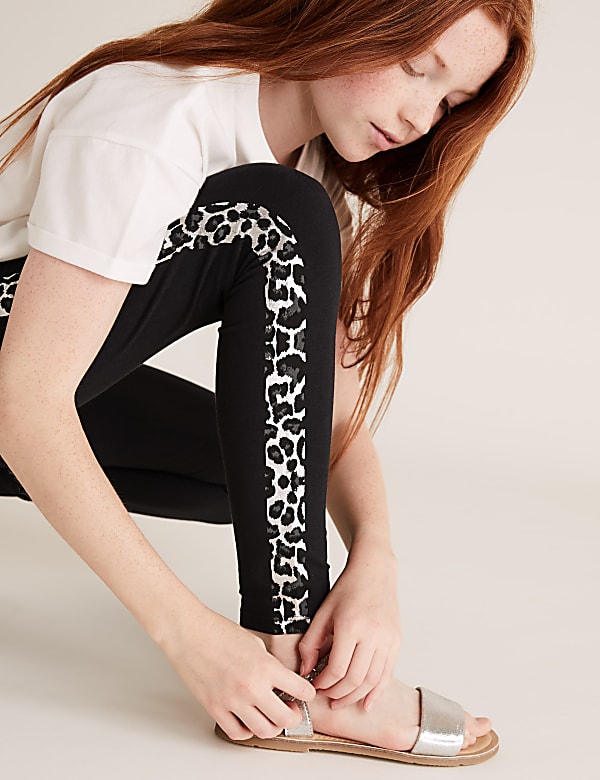 Cotton Animal Side Tape Leggings (6-16 Yrs)