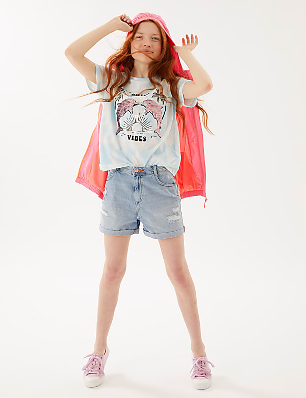 Denim Ripped Shorts (6-16 Yrs)