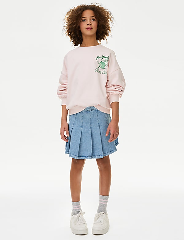 Denim Pleated Skirt (6-16 Yrs) - FI